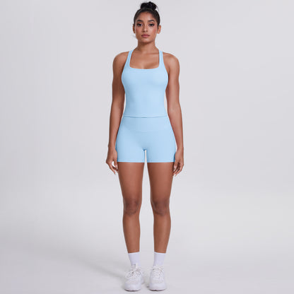 Outdoor Leisure Running Clothes Beauty Back Hip Raise Skinny Shorts Set