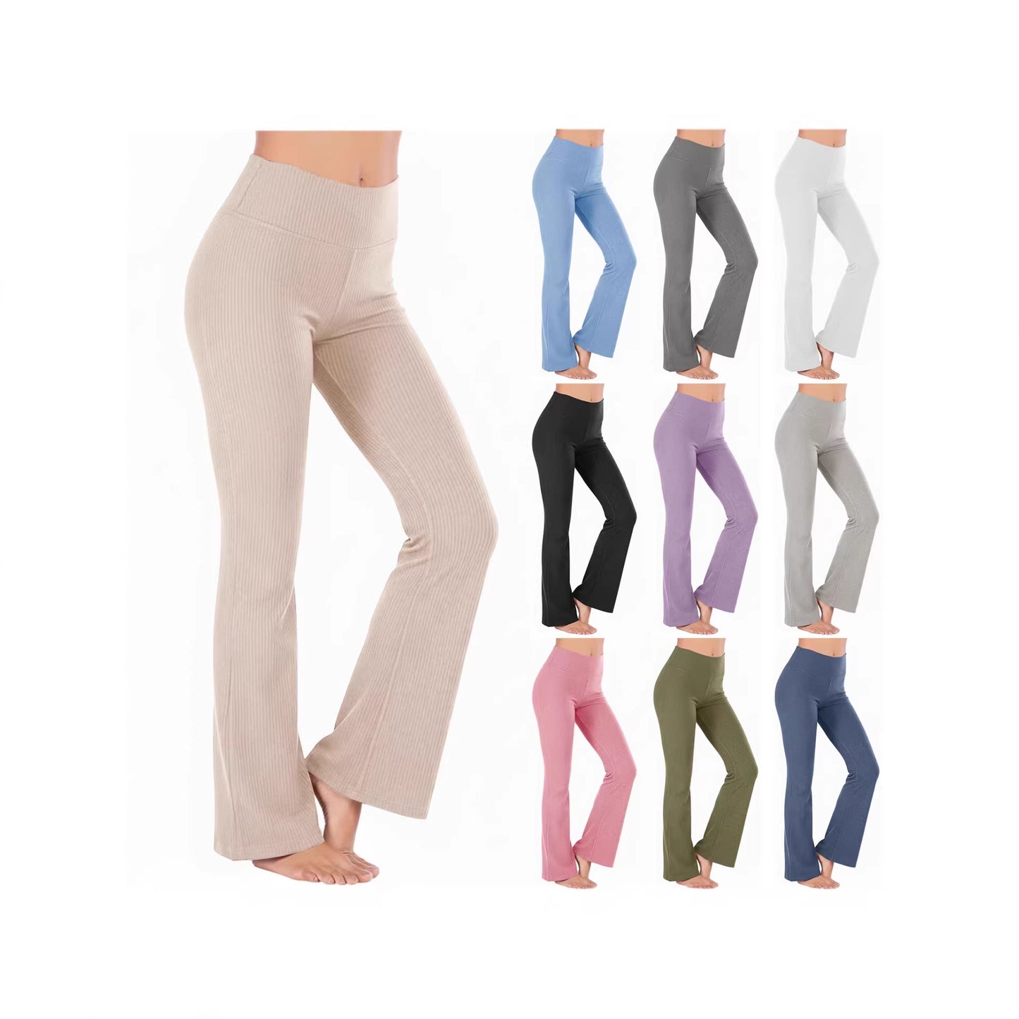 Slimming High-waisted Hip-lifting Wide-leg Pants For Workout