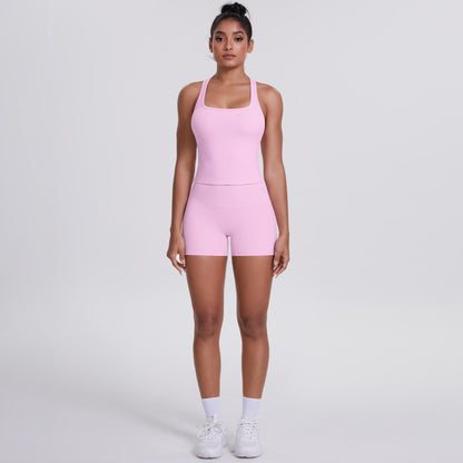 Outdoor Leisure Running Clothes Beauty Back Hip Raise Skinny Shorts Set