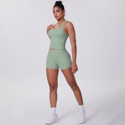 Outdoor Leisure Running Clothes Beauty Back Hip Raise Skinny Shorts Set